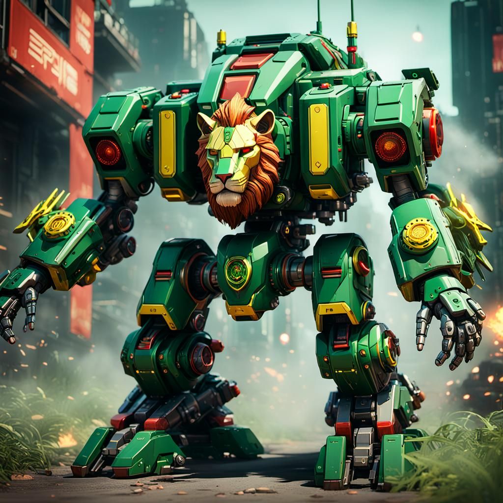 Futuristic Lion of Judah Rastafarian Mecha Vehicle