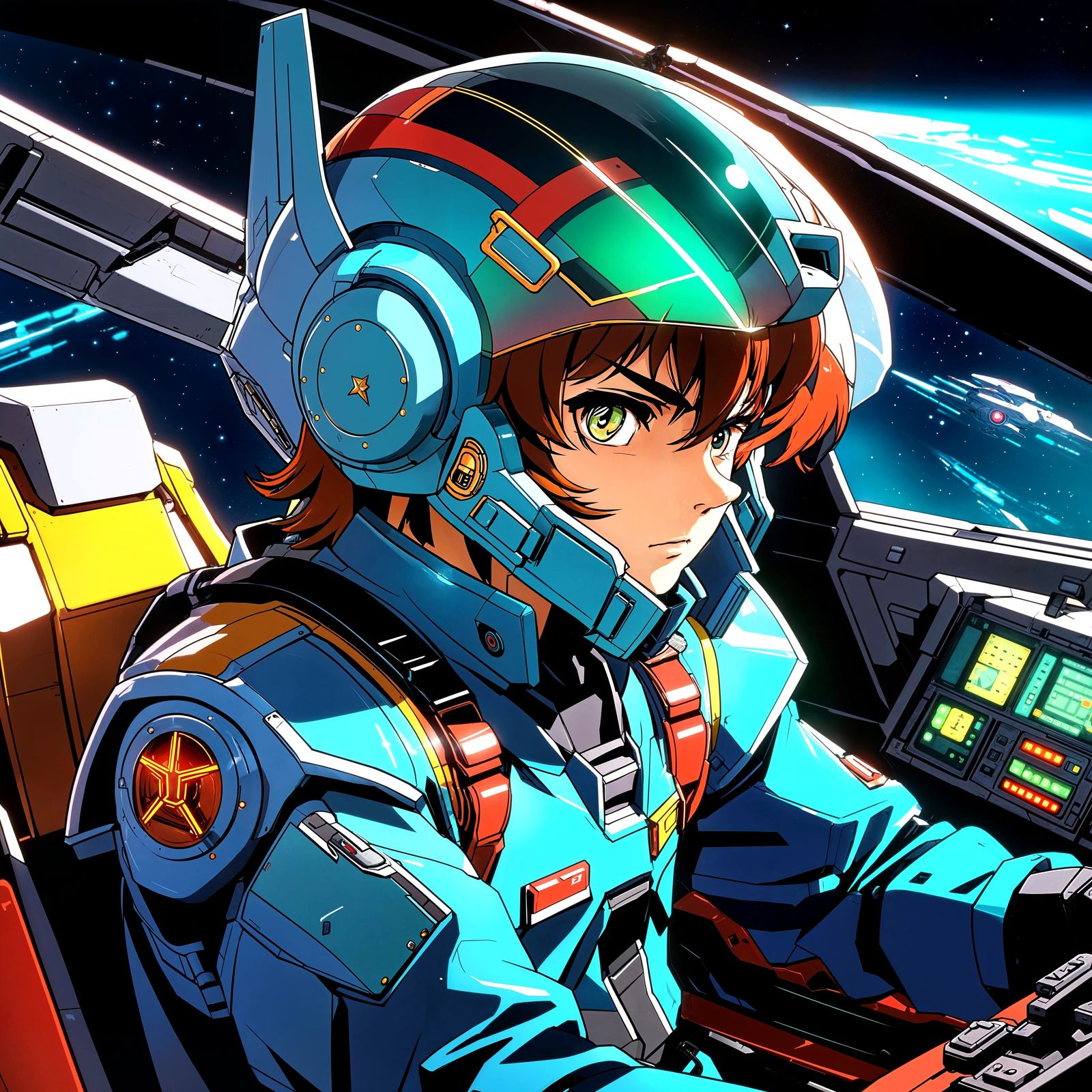 Robotech Pilot Ready for Action in Anime Style