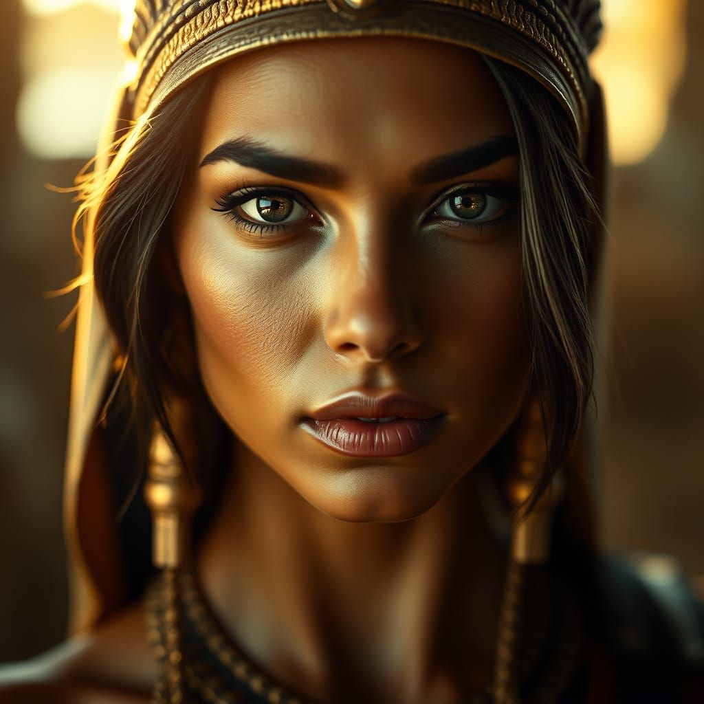Ethereal Ancient Egyptian Goddess Portrayed in Cinematic Gra...
