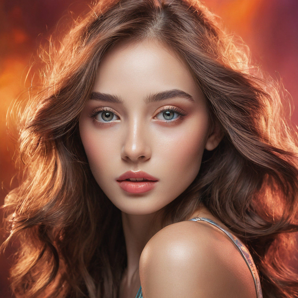 Confident Elegance in a Dreamy Cosmic Landscape