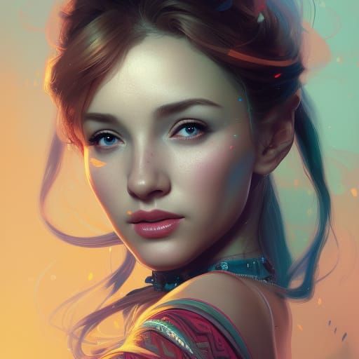 I Dream of Jeannie Portrait in Art Nouveau Style