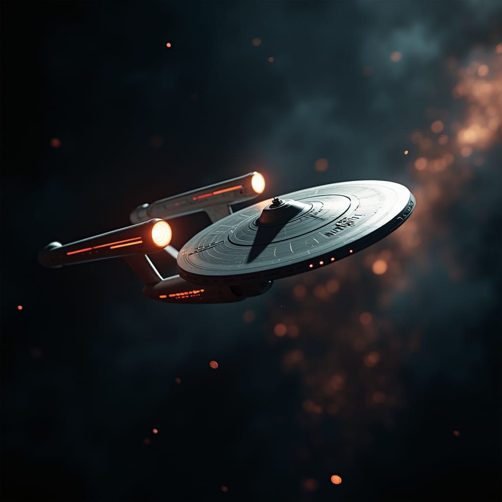 USS Enterprise NCC-1701 Soaring Through the Galaxy