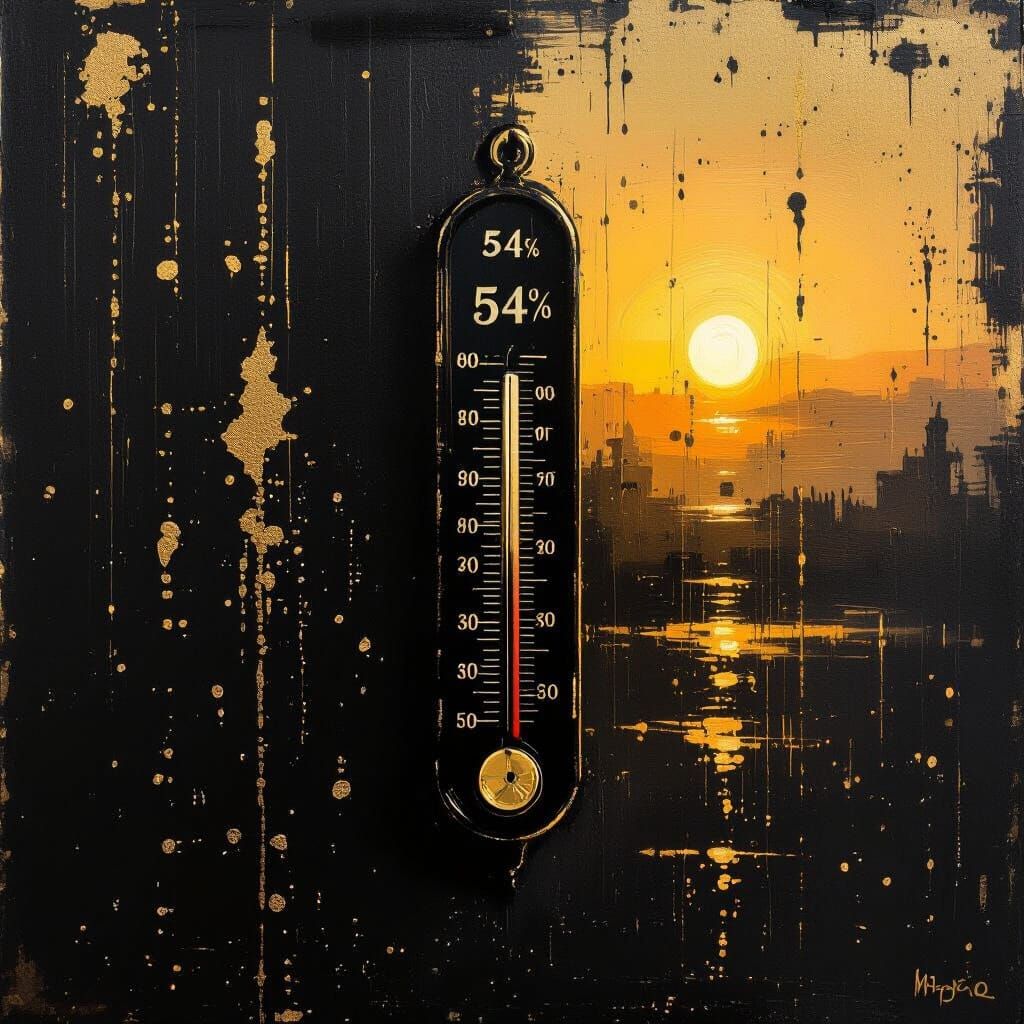 Golden Hour Thermometer in Jeremy Mann Style