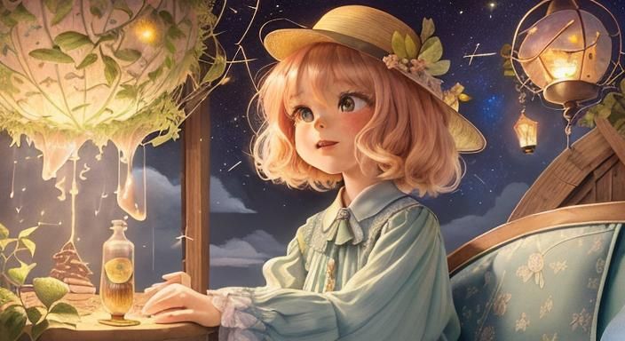 Magical Beanstalk to Cloud Village in Surreal Digital Art