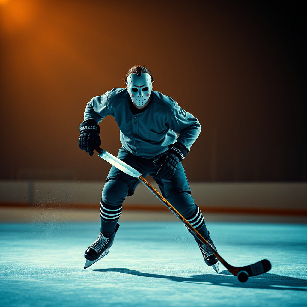 Michael Myers Plays Hockey: A Dark Cinematic Vision