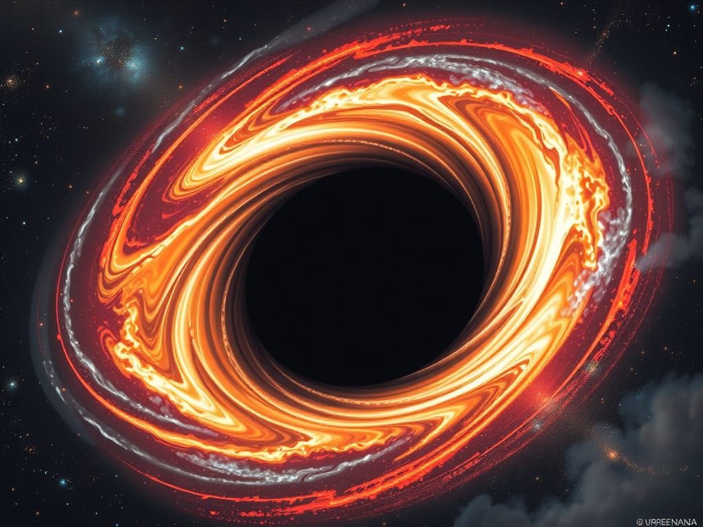 Cosmic Black Hole in Vibrant, Swirling Colors