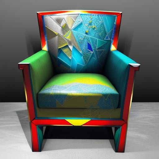 Geometric Masterpiece with Vibrant Colors and Intricate Deta...