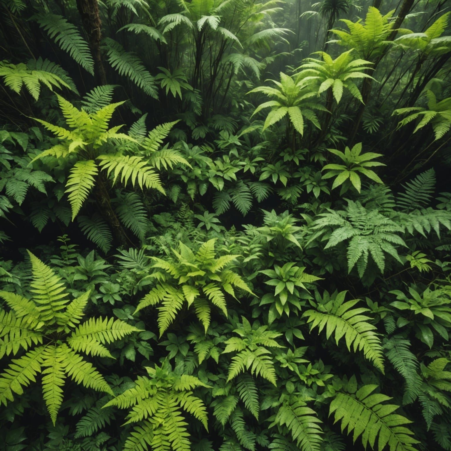 Jurassic Forest Canopy with Flying Pterosaurs