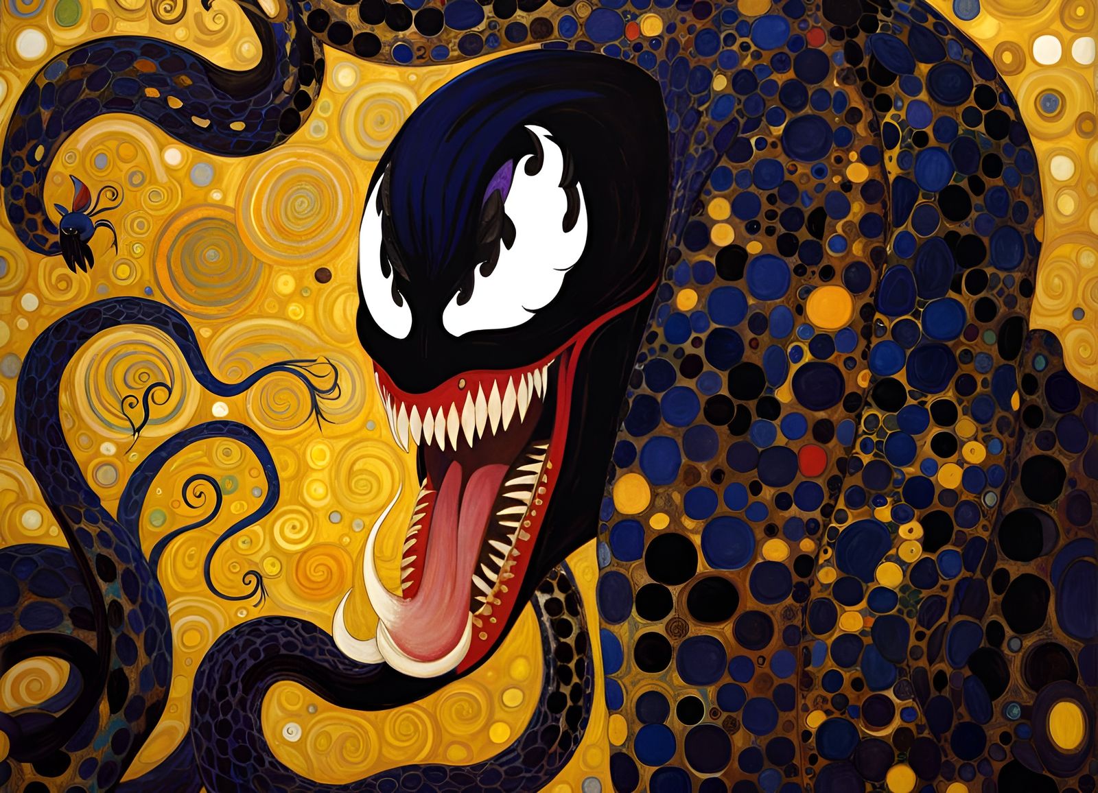 Venom in Gustav Klimt's Art Nouveau Style