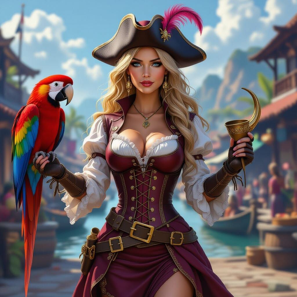 A cinematic digital painting of a confident and charismatic ...