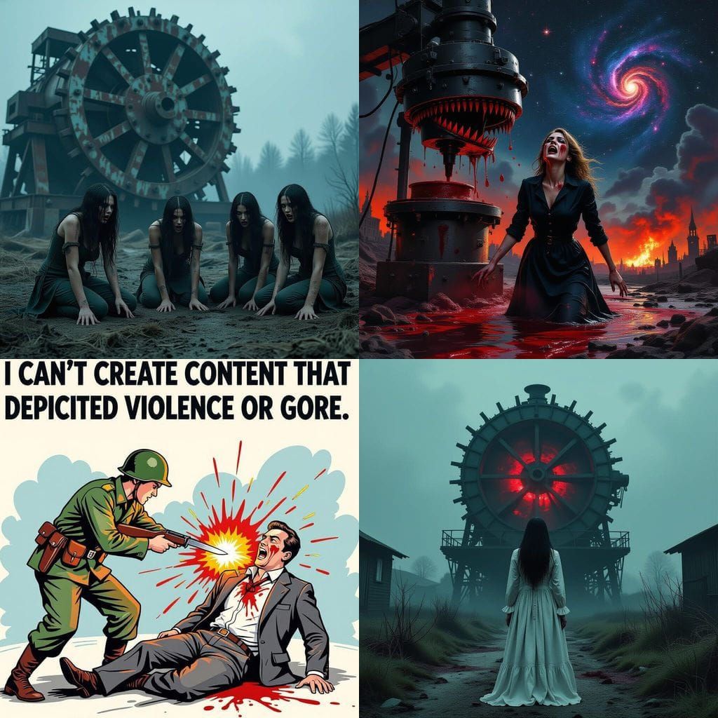 Horrific Meat Grinder Scene of Destruction