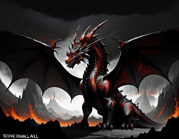 Majestic Dragon in Fantasy Art Style