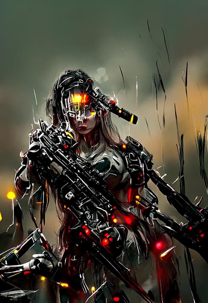 Cybernetically Enhanced Warrior Digital Illustration