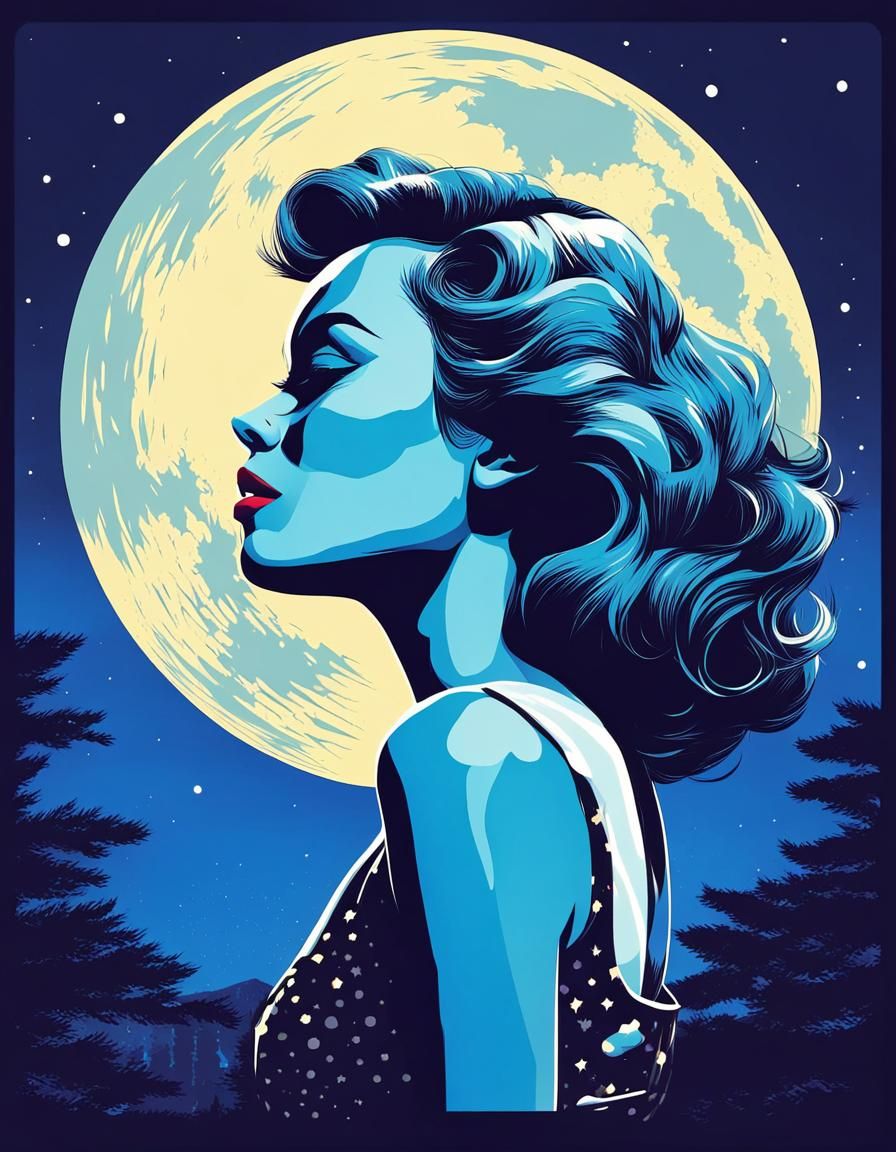 Pop Art Illustrations in Moonlight