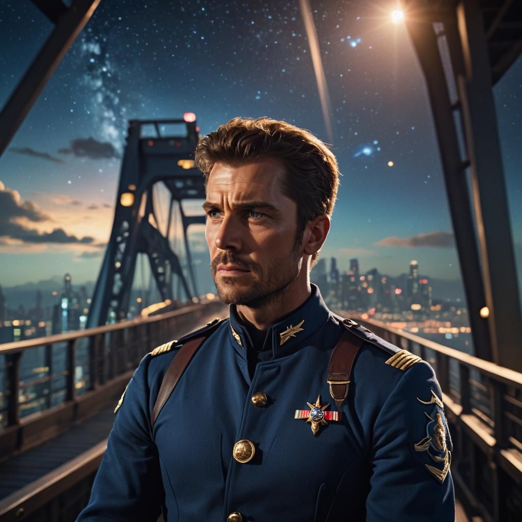 Captain Archer on Bridge in Star Trek Style