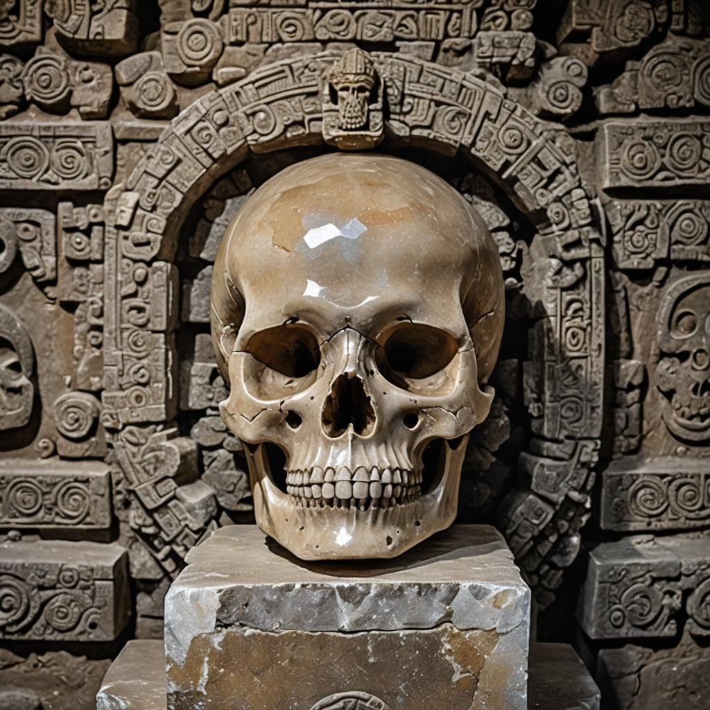 Crystal Skull in Mayan Temple