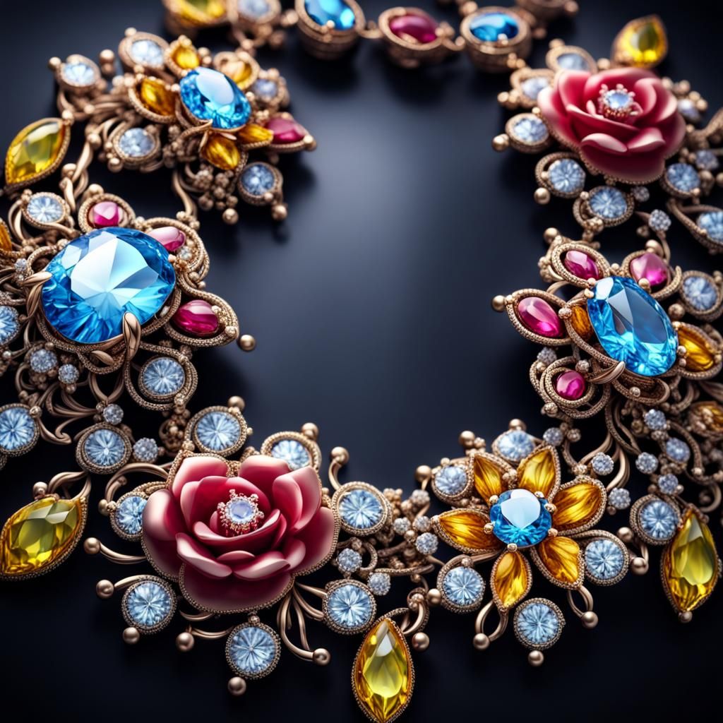 Luminous Flowers and Gem Jewelry in HDR