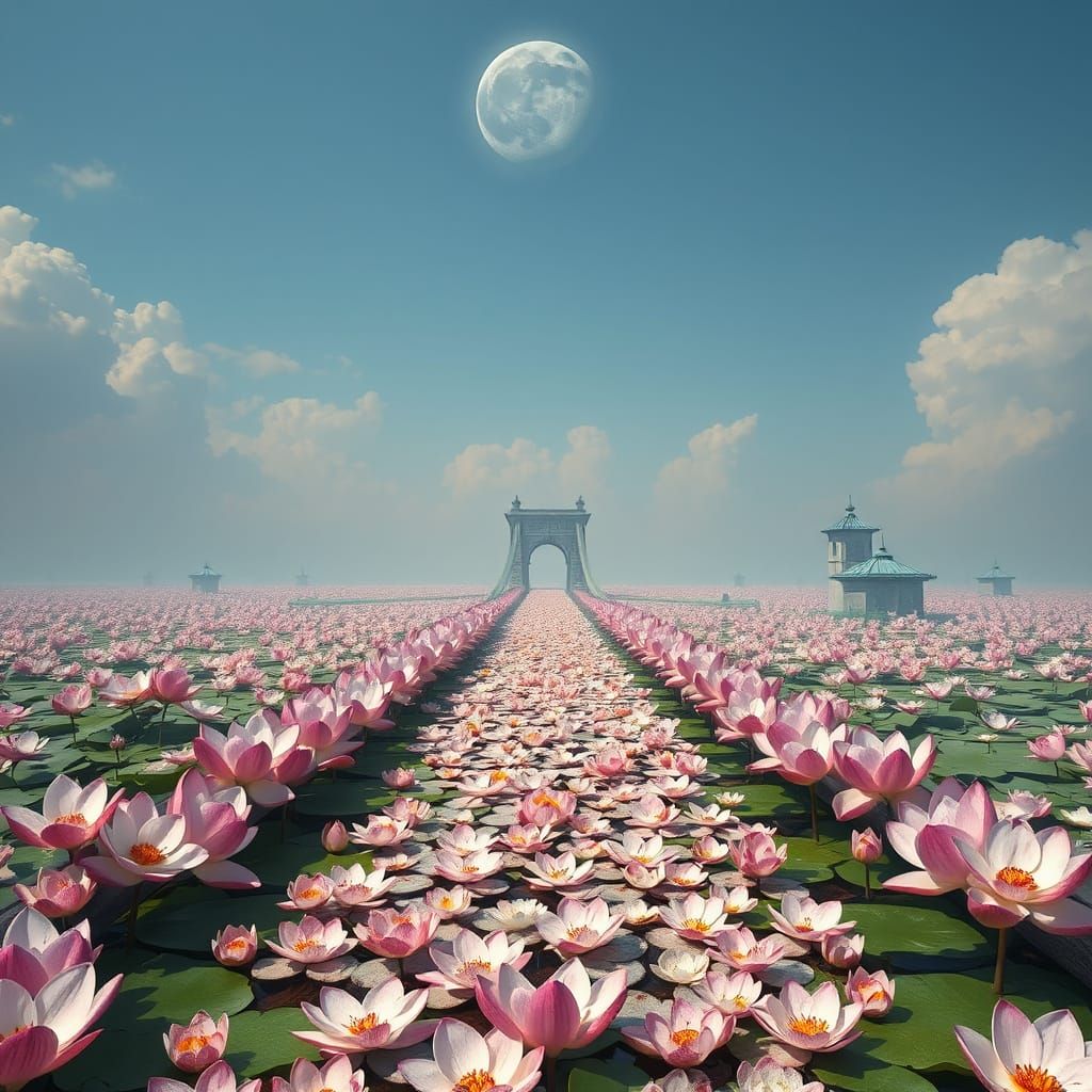 Lily Petal Bridges Connect Land to Cemeteries in Disguise