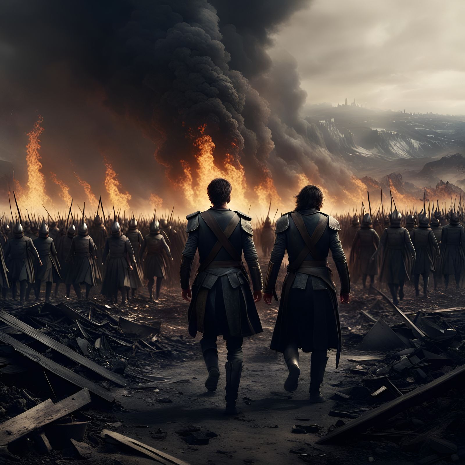 Michael Leads Followers from Charred Battlefield