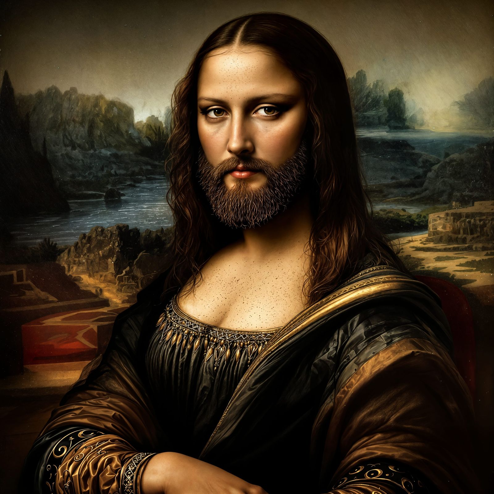 Mona Lisa as a Muscular Renaissance Warrior