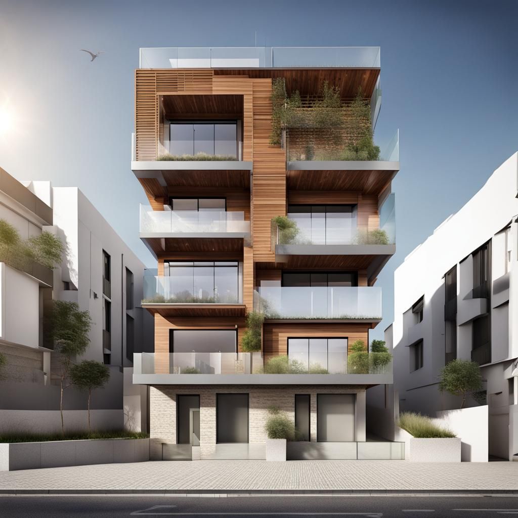 Sustainable Apartment Building with Solar Protection: Hyperr...
