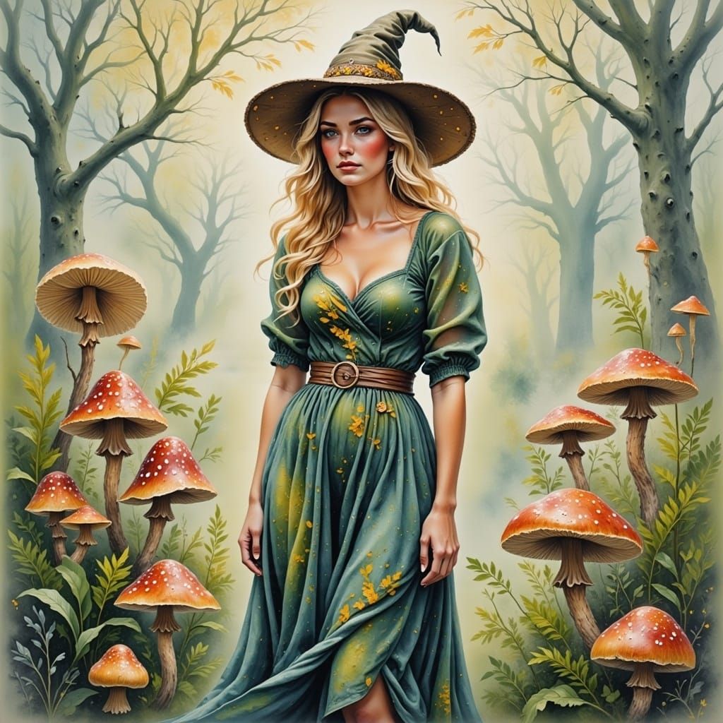 Woodland Enchantress in Whimsical Watercolour