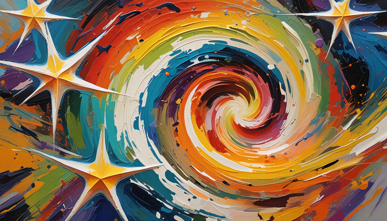 Vibrant Cosmic Whirlpool in Thick Brushstrokes