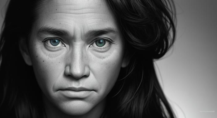 Classic Black and White Portrait with Bokeh