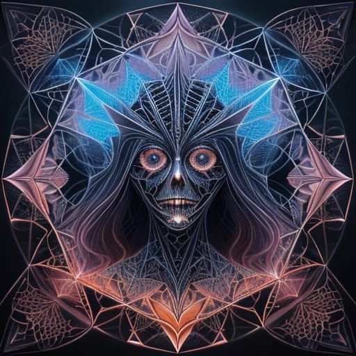 Surreal Angel of Death in Mixed Media Art