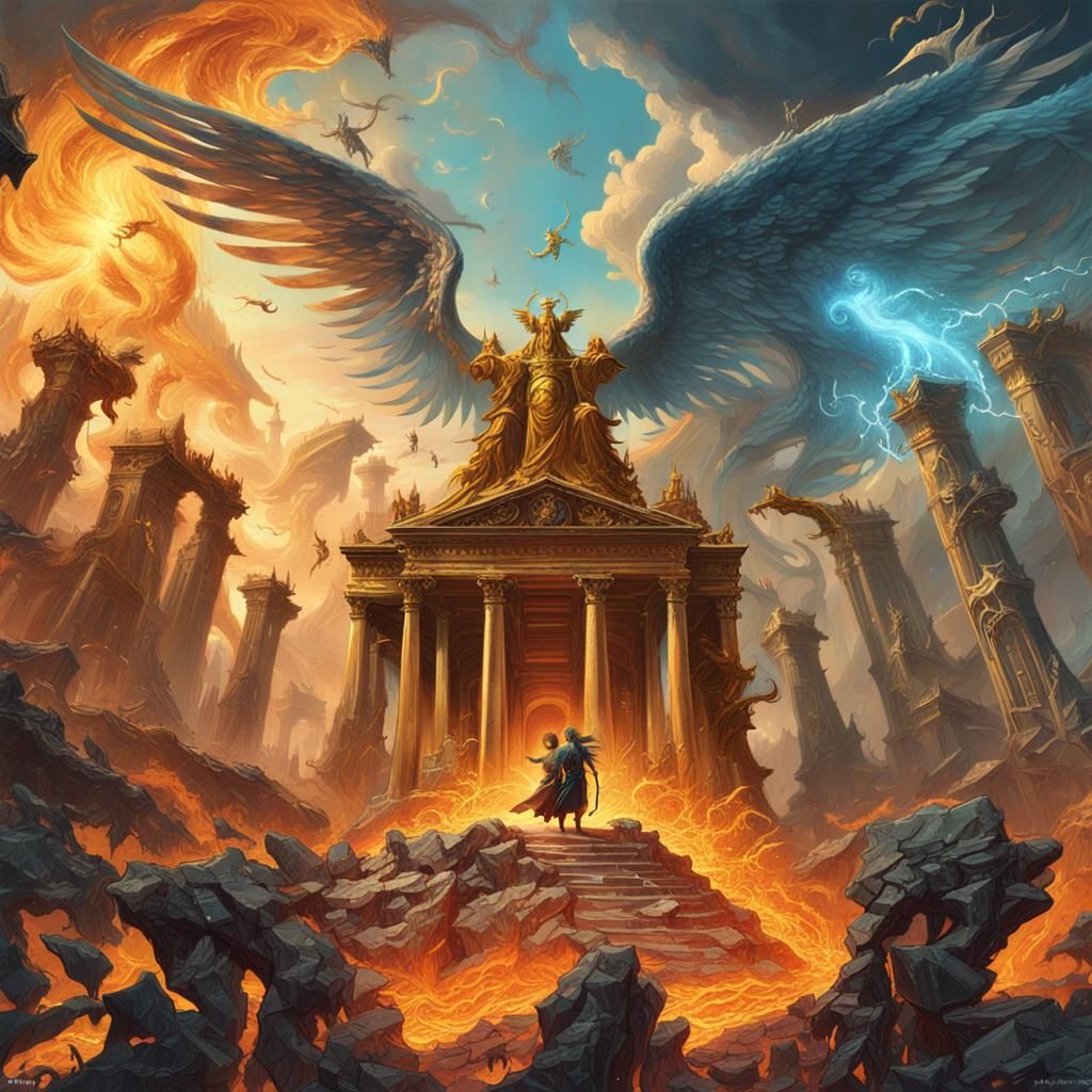 Angels and Demons Clash: Epic Fantasy Art