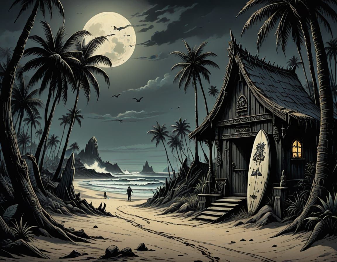 Gothic Surf Hut on Haunted Beach