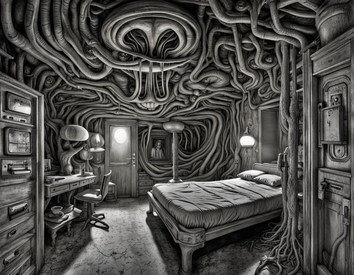 Creepy Motel Design by H.R. Giger