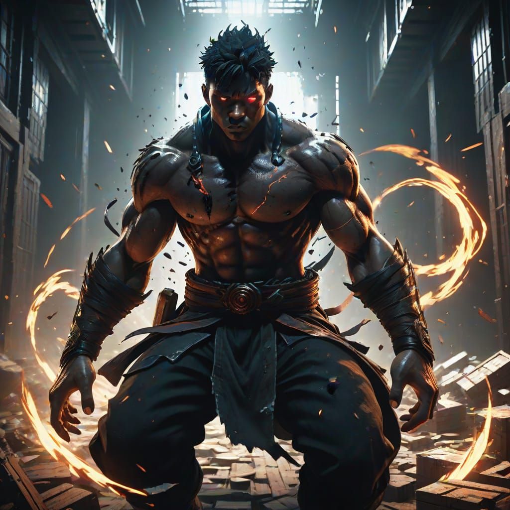 Dark Fantasy Warrior Watches Mysterious Footage in Chiaroscu...