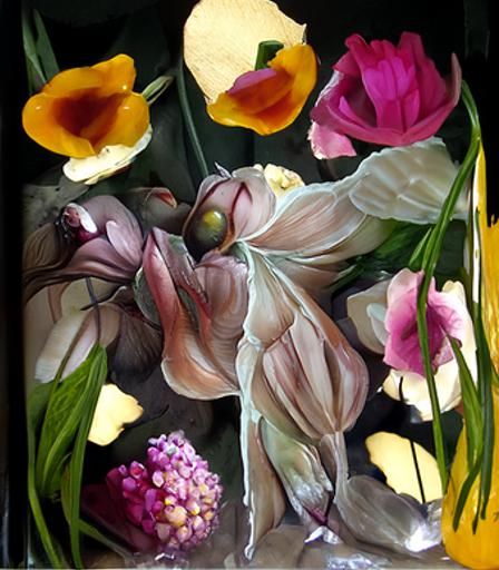 Hyperrealistic Watercolor Flowers Inspired by Lewandowski
