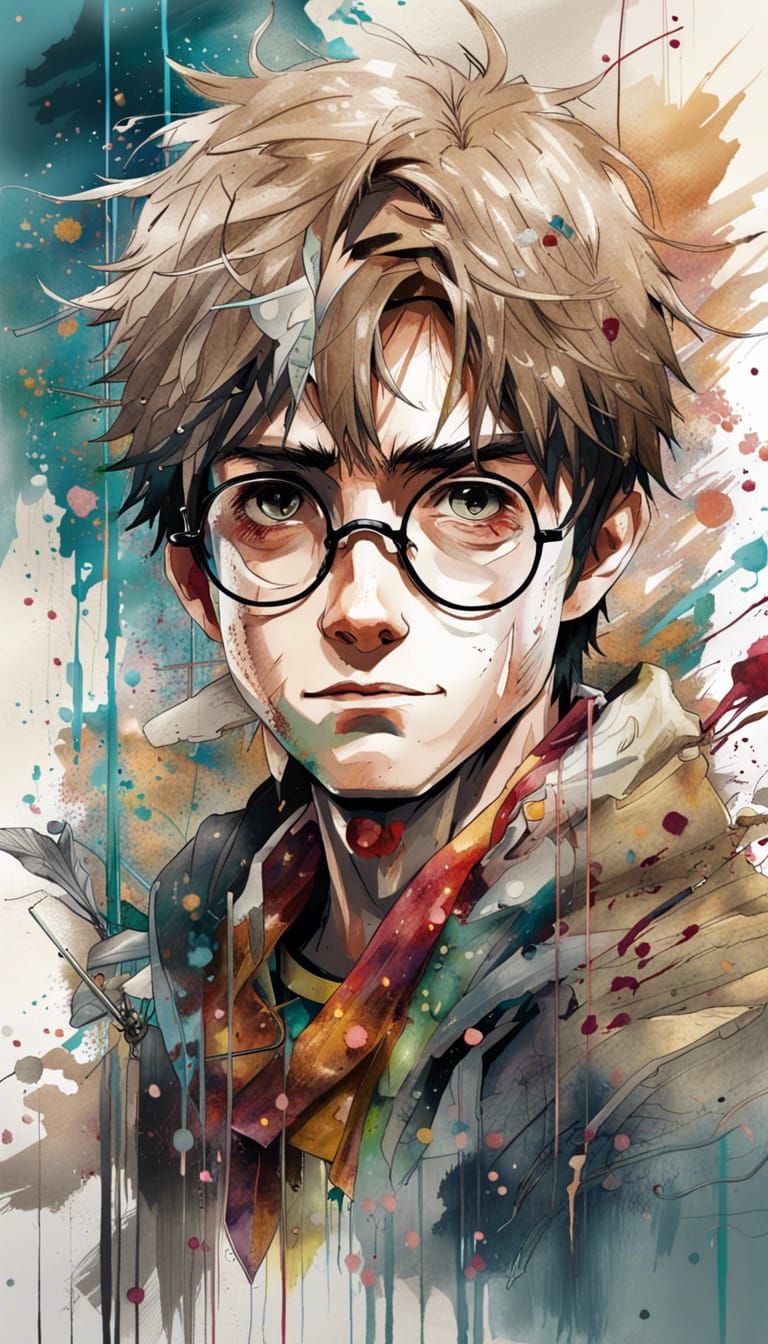 Anime Harry Potter Portrait in Key Visual Style