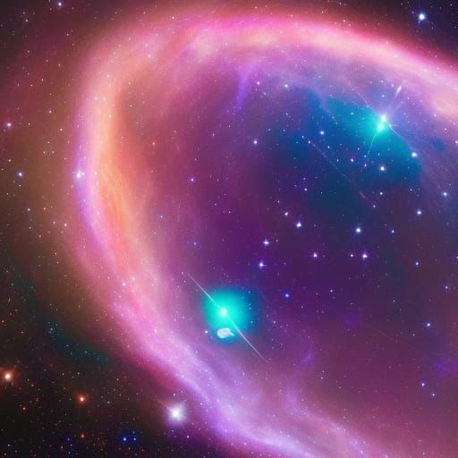 Cassiopeia: Holographic Astral Illustration in Mixed Media