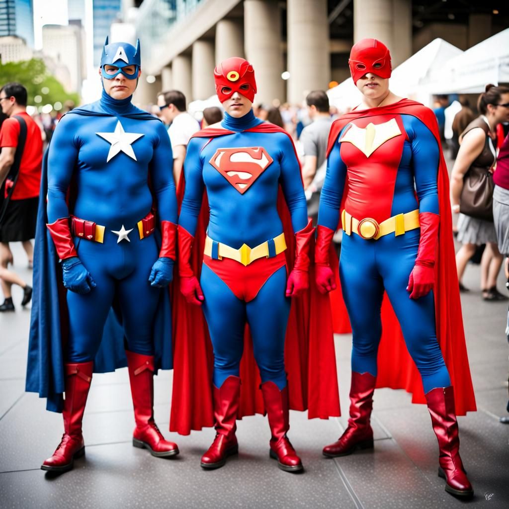 Superheroes Cosplaying as Nerds at Comicon