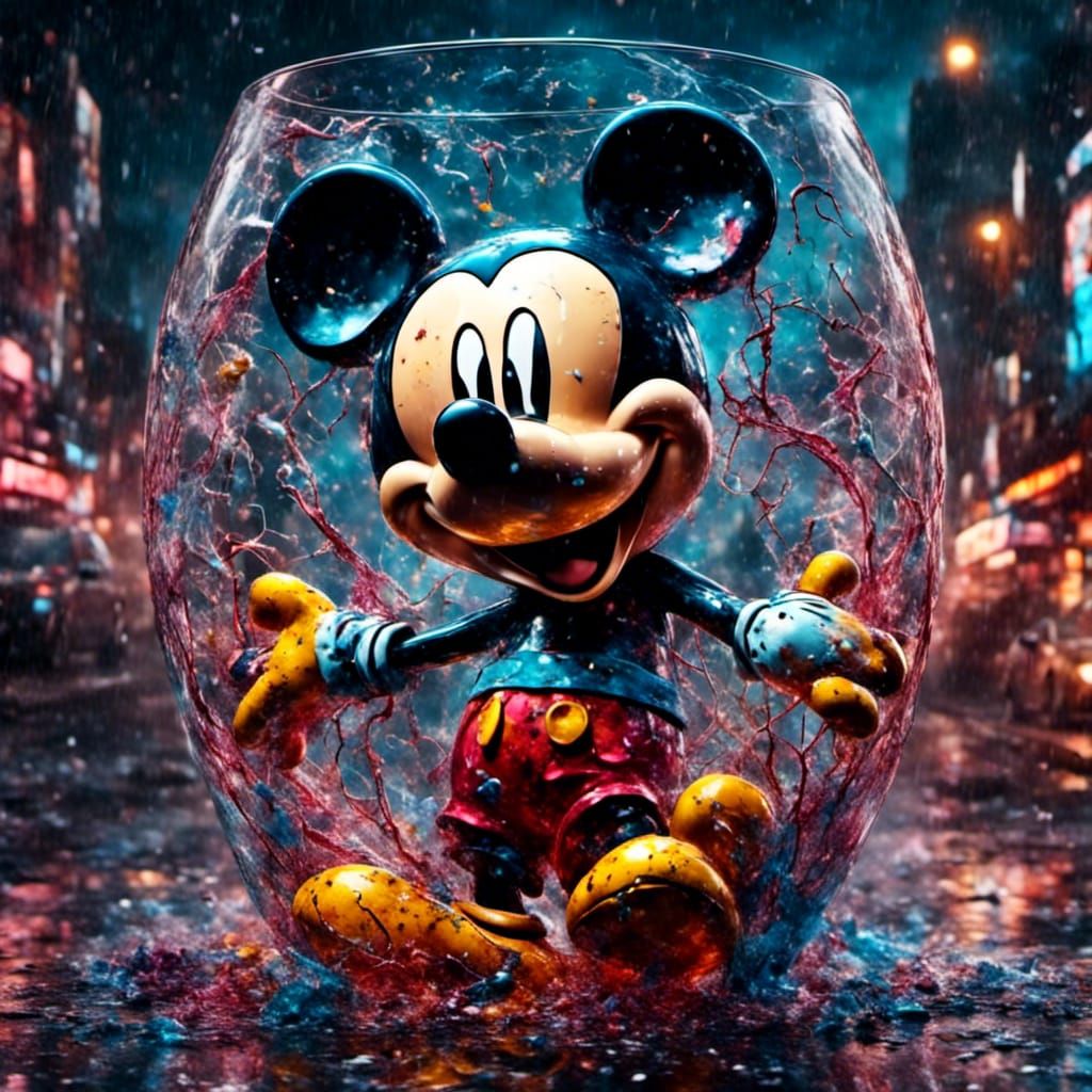 Mickey Mouse in Atlantis: Graffiti Splash Art