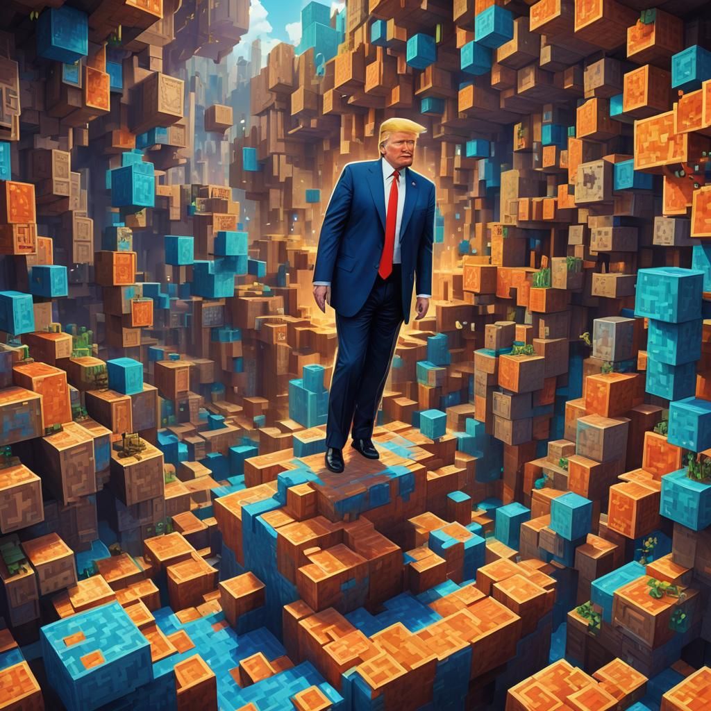 Trump in Minecraft: Fantastical Concept Art