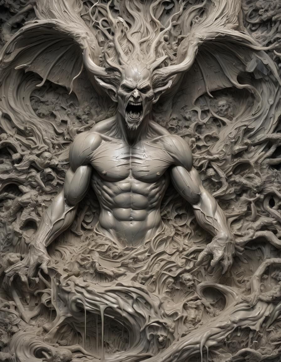 William Blake/Kelly Jones/J. G. Quintel/lyrical abstraction/ Dan Mumford art style;
"It wore (SATAN:1.2) well; it stood ...