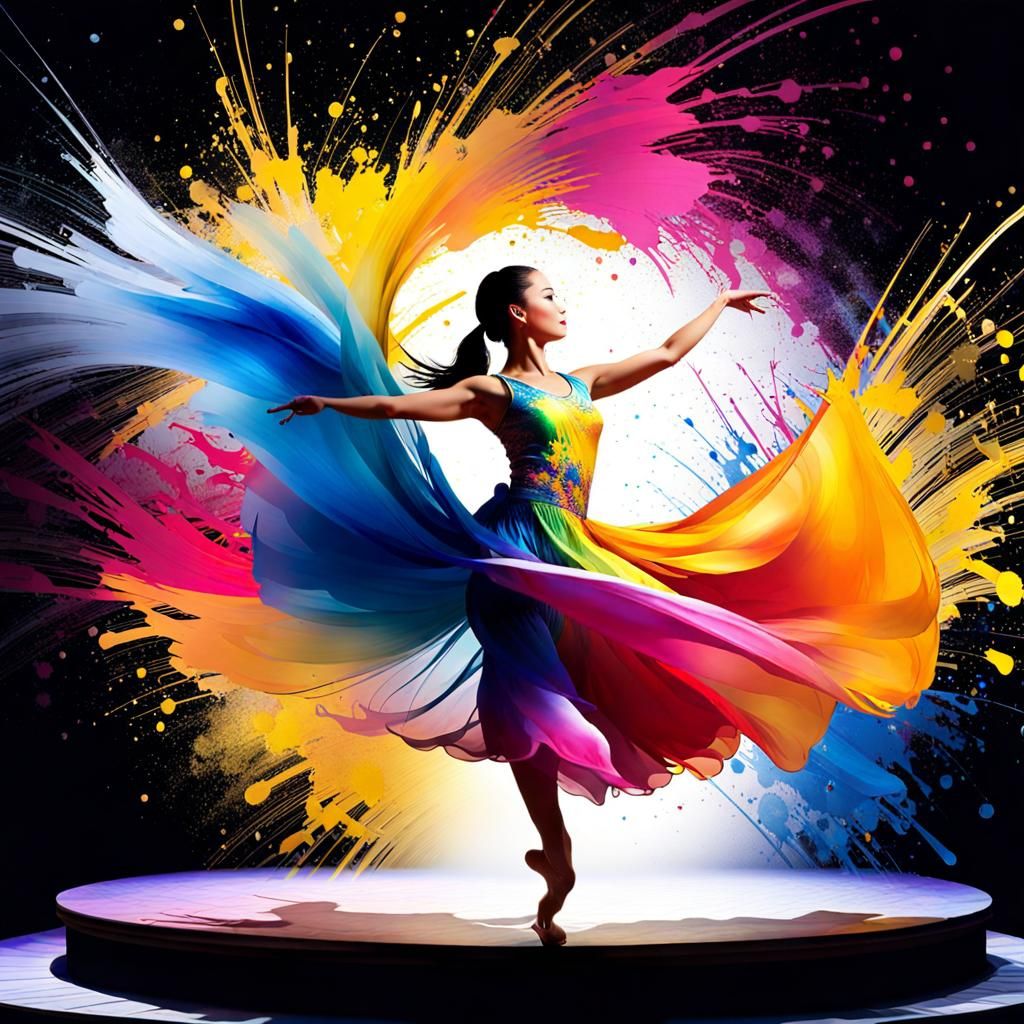 Chinese Shen Yun  dancer, Art of ink splatter N°3