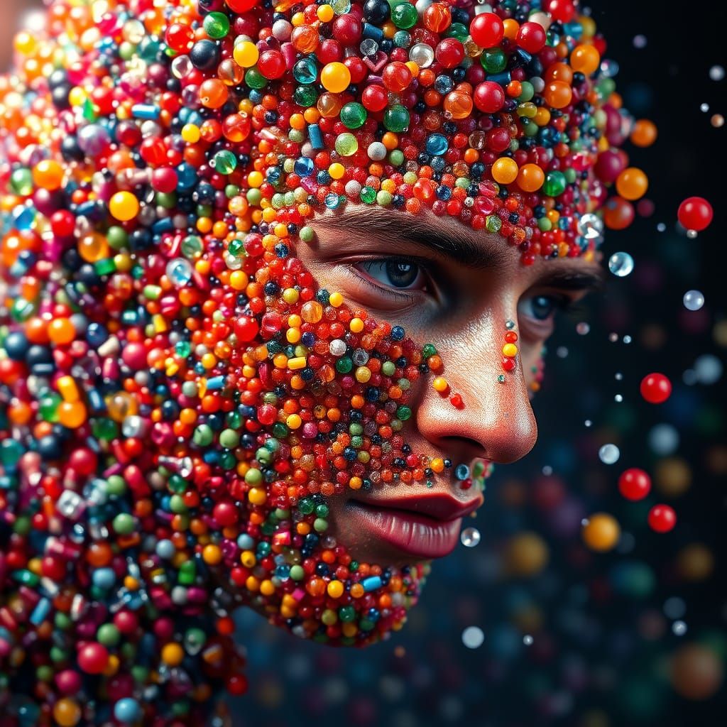 Hyperrealistic Bead Art with Splash Art Techniques