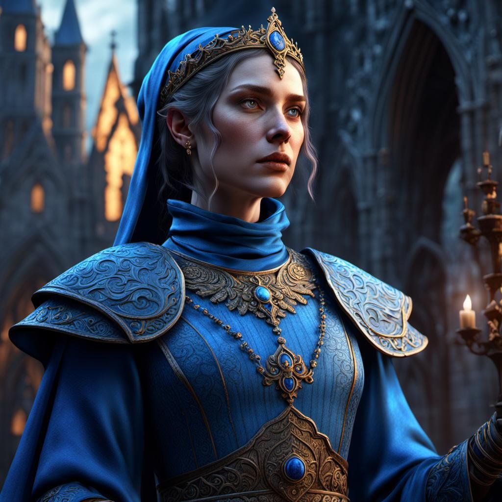 Medieval Woman in Detailed Fantasy Concept Art