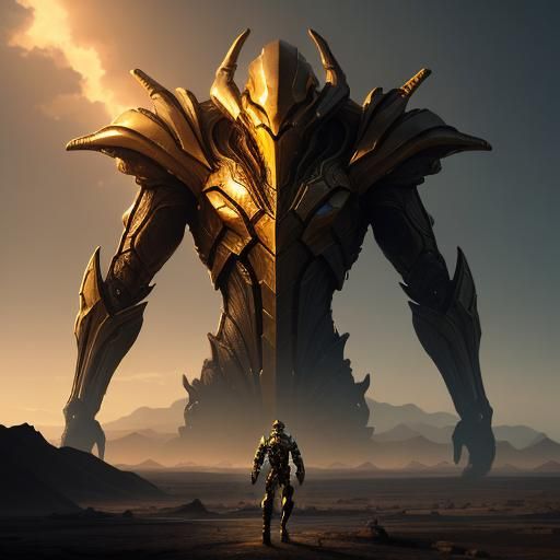 Infested Golden Warrior on Alien World