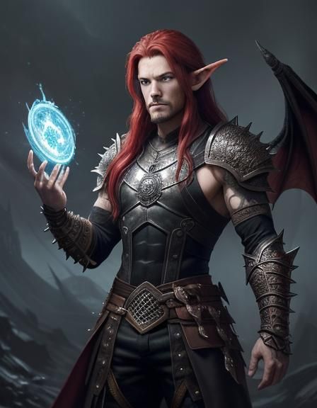 Epic Fantasy Adventurer in Tavern, Dragon Warhammer