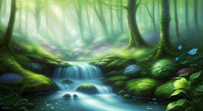 Ethereal White Fairy in Green Forest