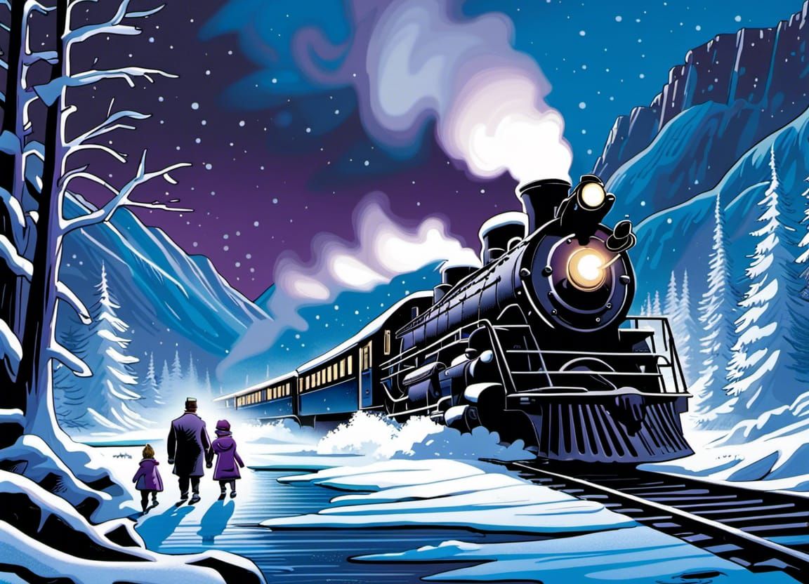 The Polar Express on Frozen Lake, Comic Art