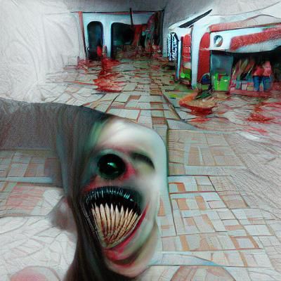 Eerie Horror Scene with Unsettling Imagery