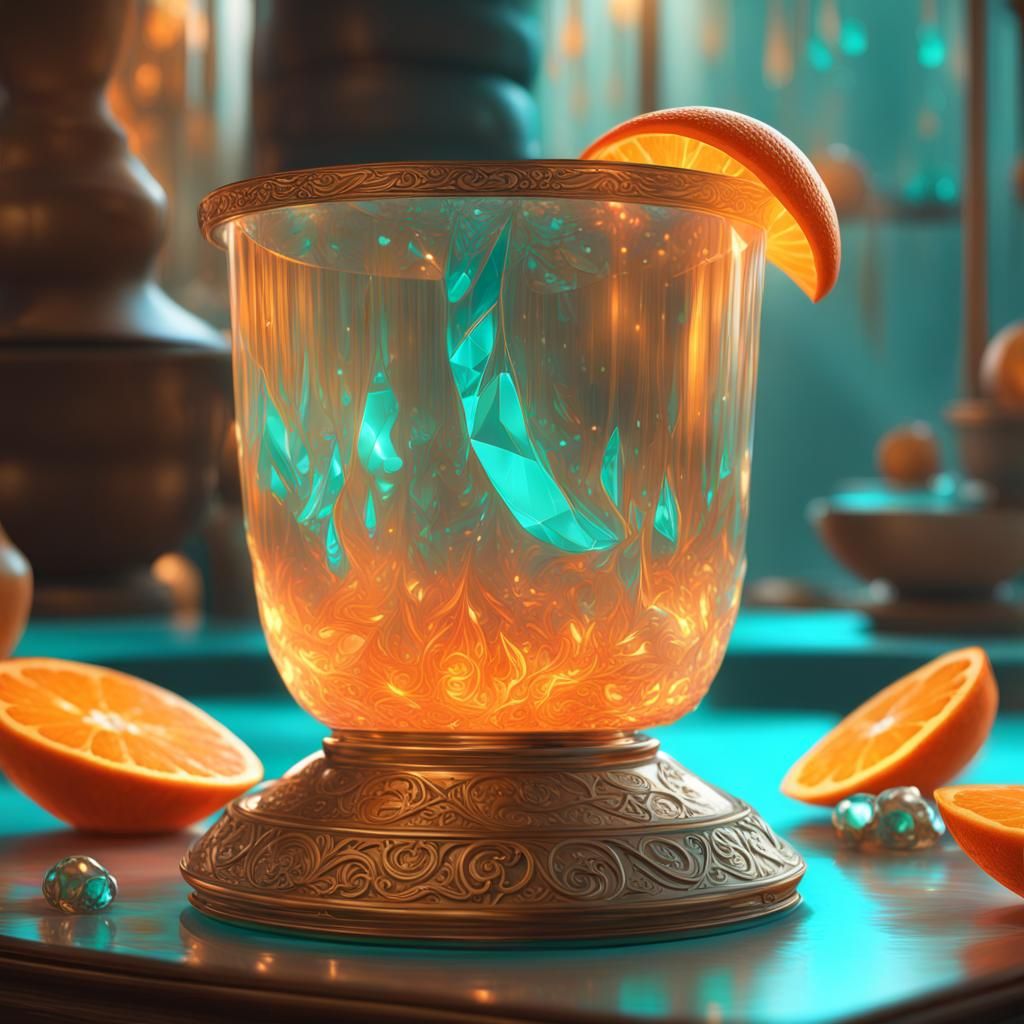 Ornate Manuscript with Crystals in Art Nouveau Style