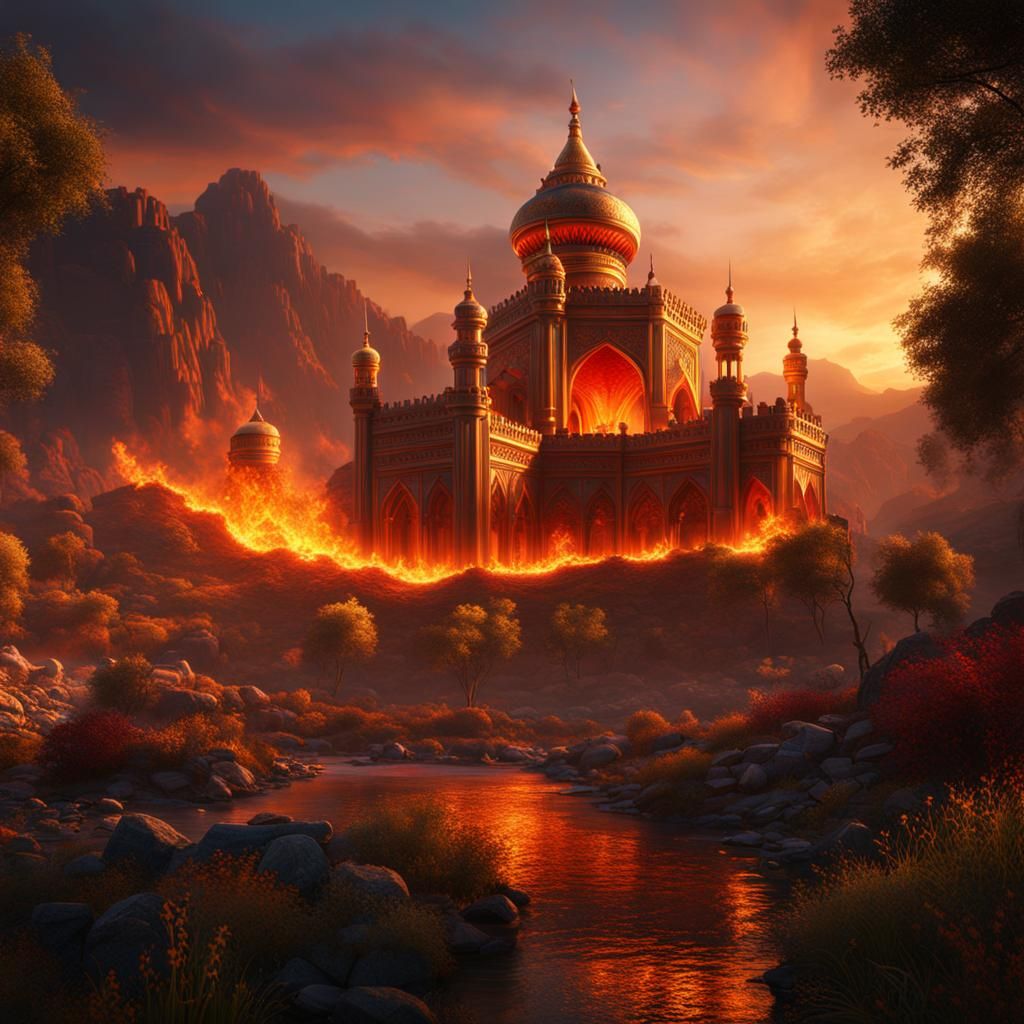 Kurdistan Flame in Detailed Digital Matte Painting